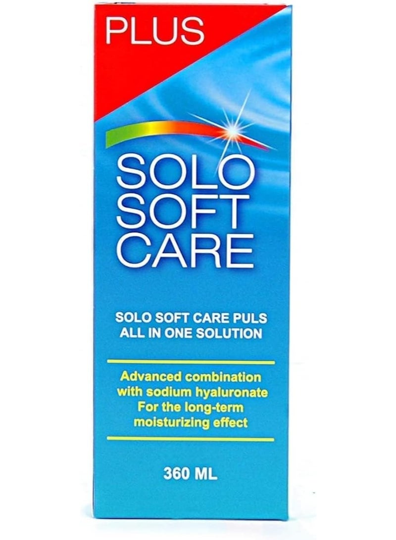 Solo Soft Care Plus Contact Lens Solution 360ml – Multi-Purpose Disinfecting & Cleaning Solution - Image 1